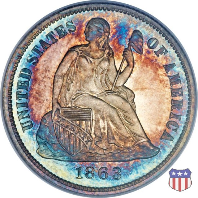 Liberty Seated - Variety 4 (1860-1891) 1863 (Philadelphia)