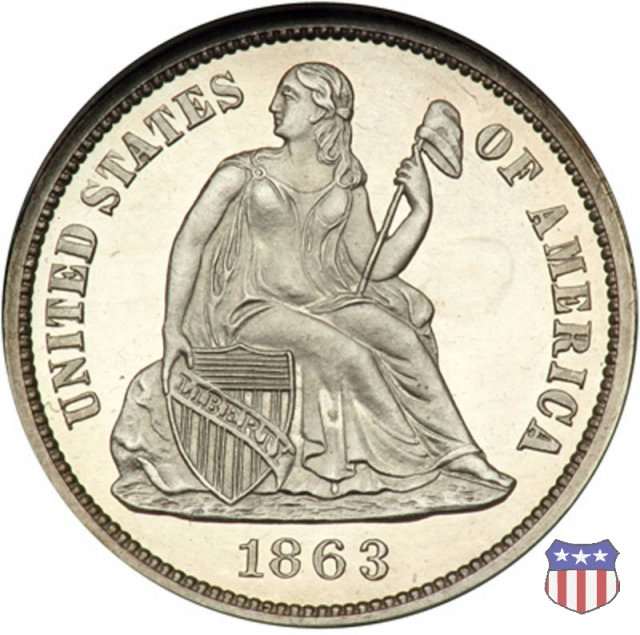 Liberty Seated - Variety 4 (1860-1891) 1863 (Philadelphia)