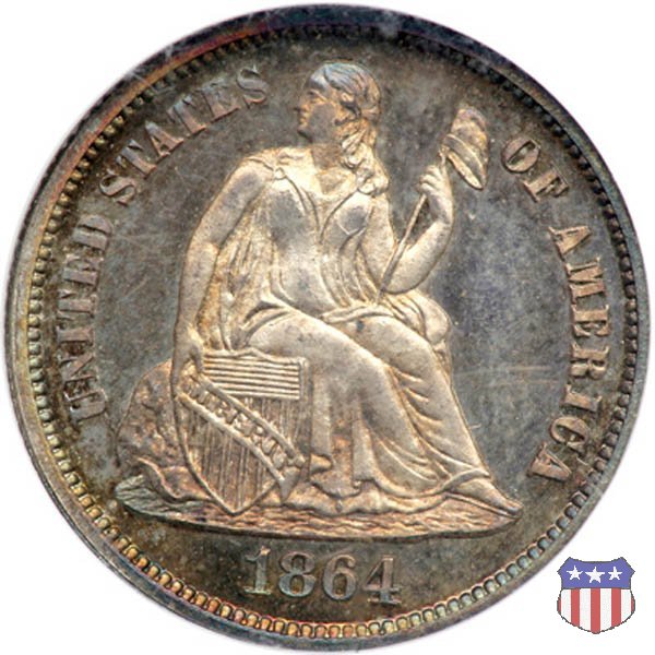 Liberty Seated - Variety 4 (1860-1891) 1864 (Philadelphia)