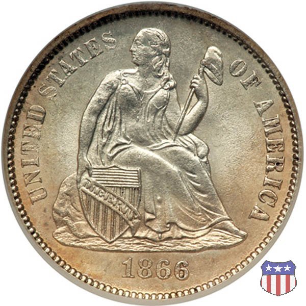 Liberty Seated - Variety 4 (1860-1891) 1866 (San Francisco)