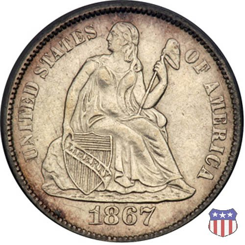 Liberty Seated - Variety 4 (1860-1891) 1867 (San Francisco)