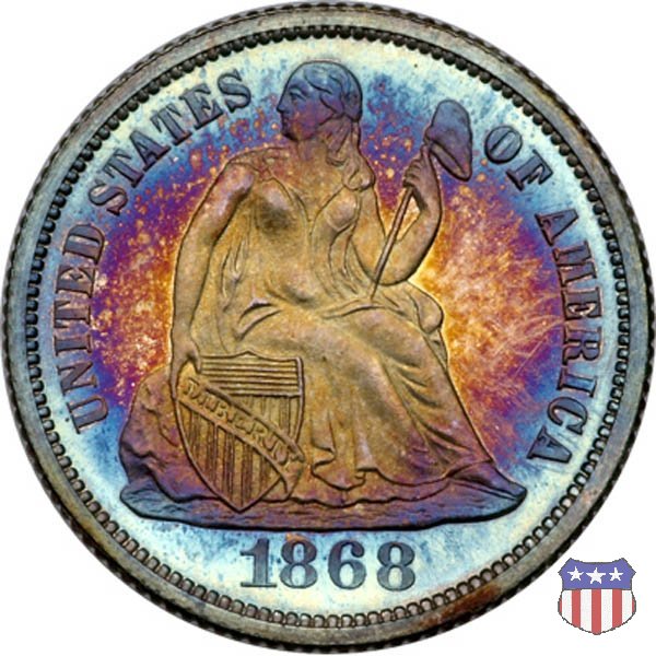 Liberty Seated - Variety 4 (1860-1891) 1868 (Philadelphia)