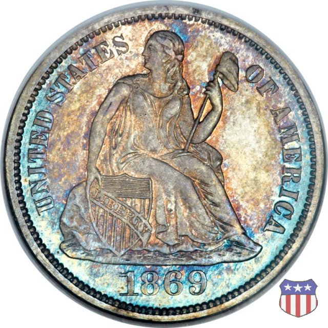 Liberty Seated - Variety 4 (1860-1891) 1869 (Philadelphia)