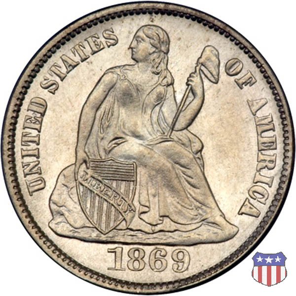 Liberty Seated - Variety 4 (1860-1891) 1869 (San Francisco)