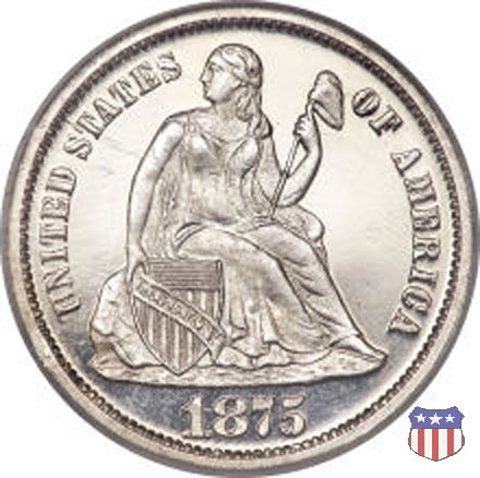 Liberty Seated - Variety 4 (1860-1891) 1875 (Philadelphia)