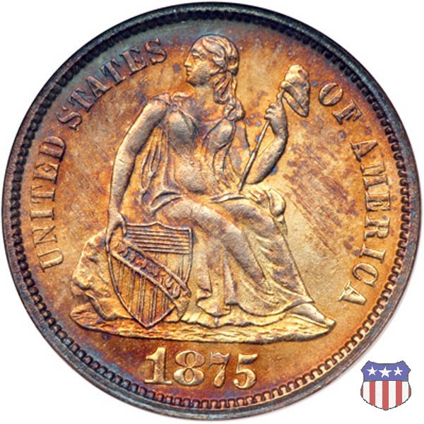 Liberty Seated - Variety 4 (1860-1891) 1875 (Philadelphia)