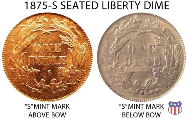 Liberty Seated - Variety 4 (1860-1891) 1875 (San Francisco)