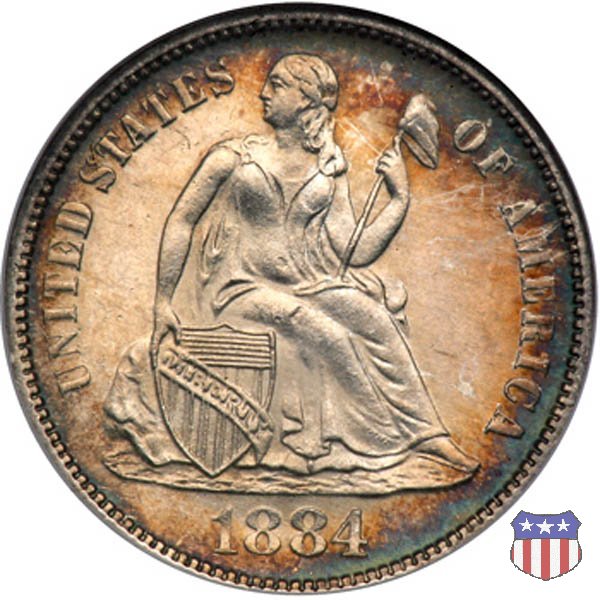 Liberty Seated - Variety 4 (1860-1891) 1884 (San Francisco)