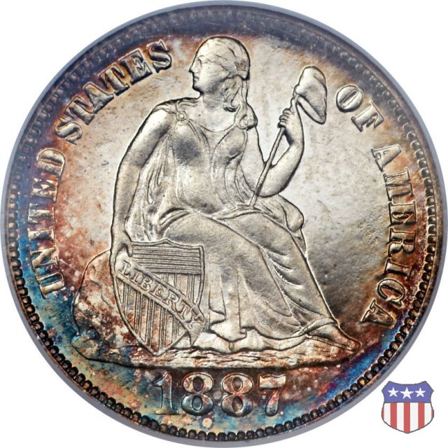 Liberty Seated - Variety 4 (1860-1891) 1887 (Philadelphia)