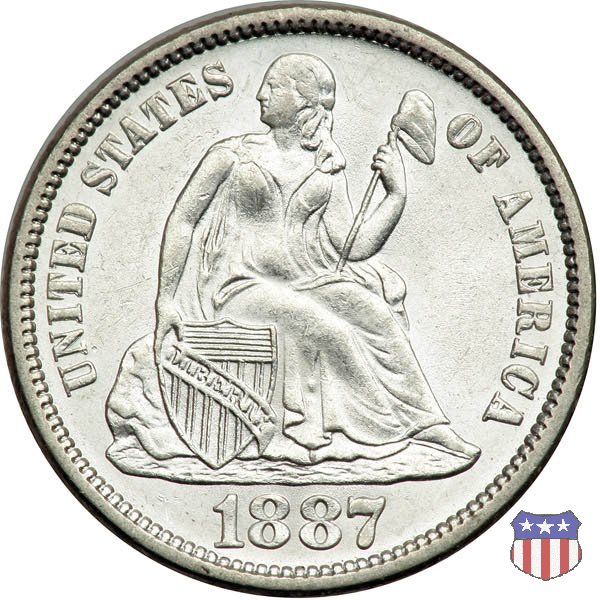 Liberty Seated - Variety 4 (1860-1891) 1887 (Philadelphia)