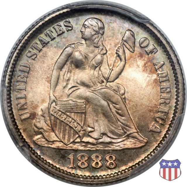 Liberty Seated - Variety 4 (1860-1891) 1888 (Philadelphia)