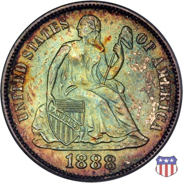 Liberty Seated - Variety 4 (1860-1891) 1888 (Philadelphia)