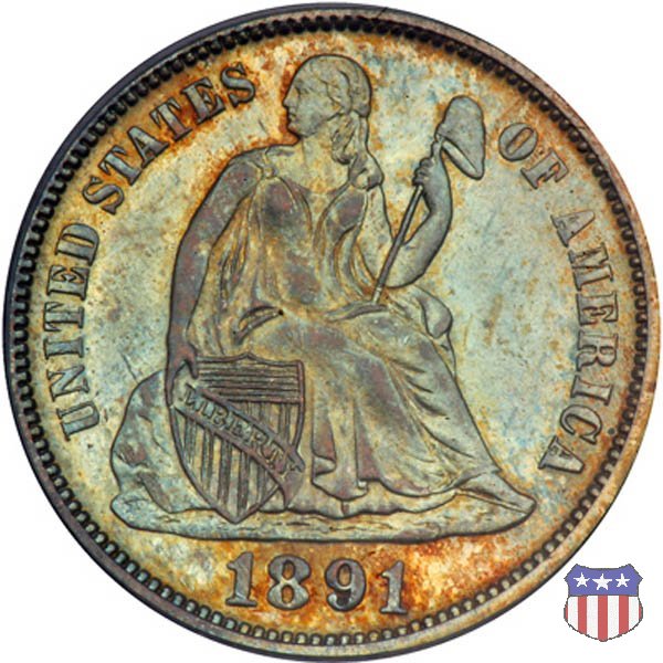 Liberty Seated - Variety 4 (1860-1891) 1891 (Philadelphia)