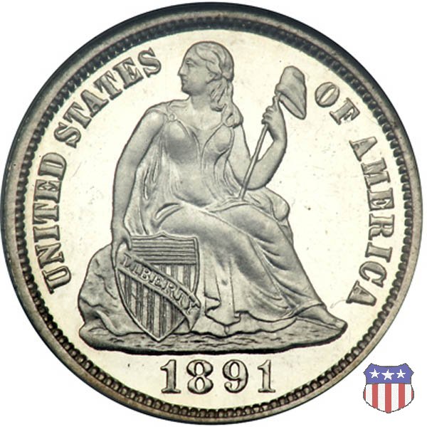 Liberty Seated - Variety 4 (1860-1891) 1891 (Philadelphia)