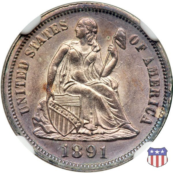 Liberty Seated - Variety 4 (1860-1891) 1891 (New Orleans)