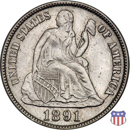 Liberty Seated - Variety 4 (1860-1891) 1891 (San Francisco)