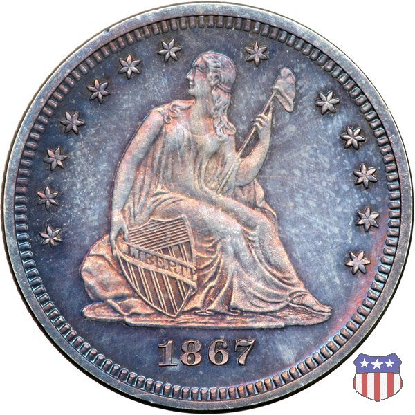 Liberty Seated - Variety 4 (1866-1891) 1867 (Philadelphia)