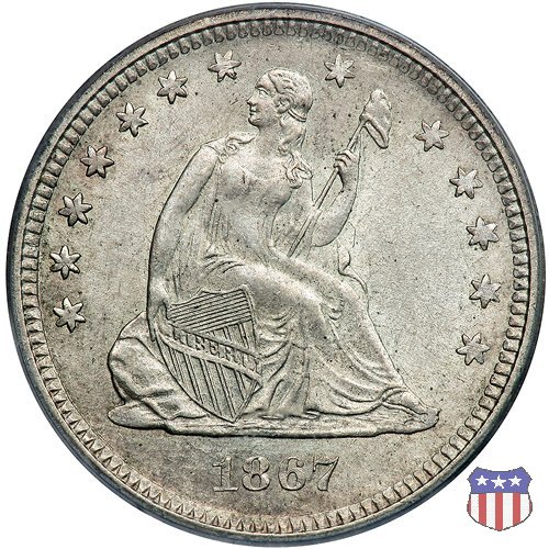 Liberty Seated - Variety 4 (1866-1891) 1867 (San Francisco)