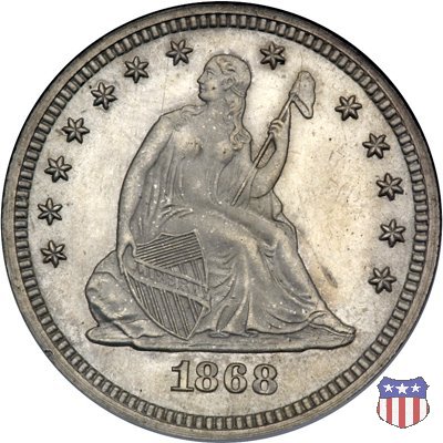 Liberty Seated - Variety 4 (1866-1891) 1868 (Philadelphia)