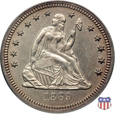 Liberty Seated - Variety 4 (1866-1891) 1869 (Philadelphia)