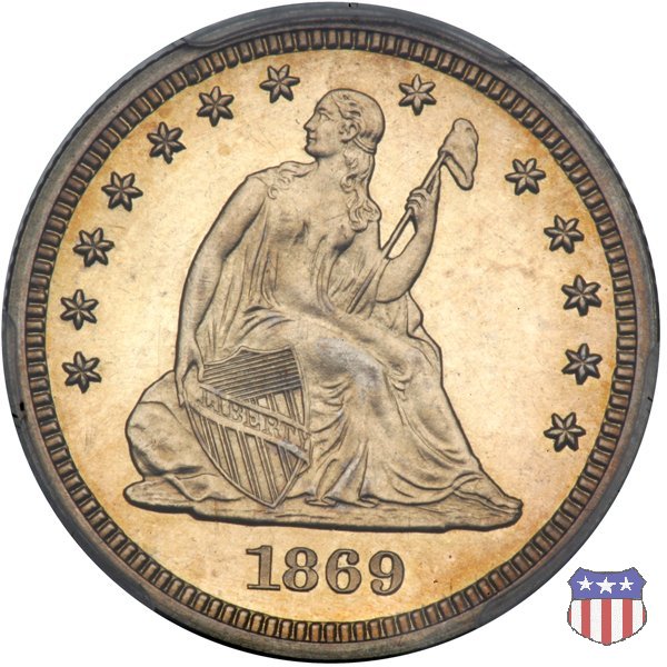 Liberty Seated - Variety 4 (1866-1891) 1869 (Philadelphia)