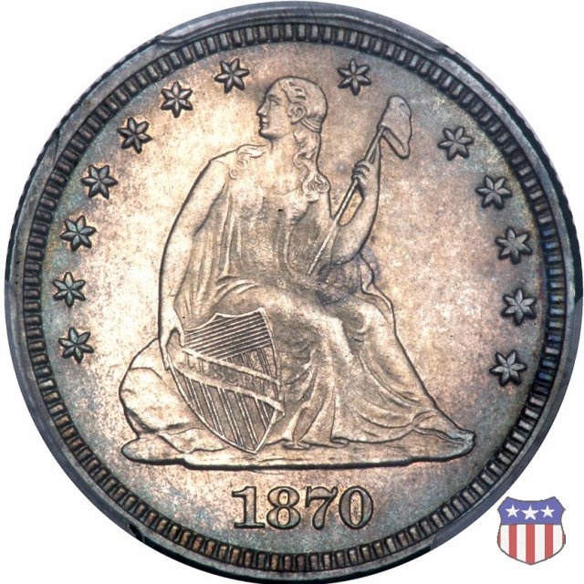 Liberty Seated - Variety 4 (1866-1891) 1870 (Philadelphia)