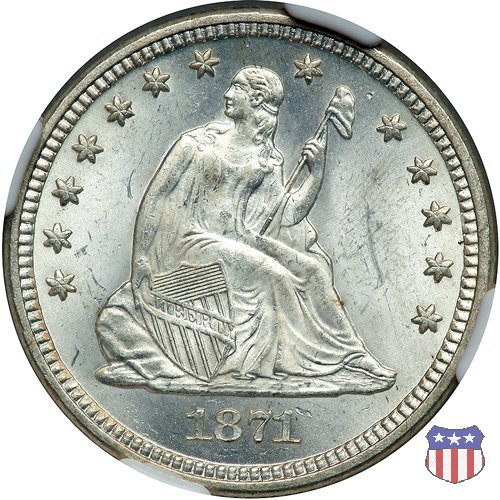 Liberty Seated - Variety 4 (1866-1891) 1871 (Philadelphia)