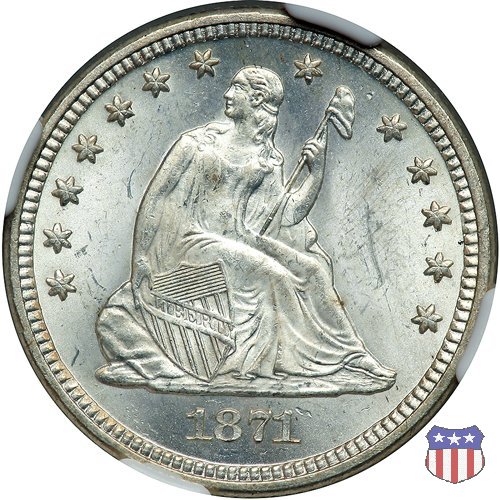 Liberty Seated - Variety 4 (1866-1891) 1871 (Philadelphia)