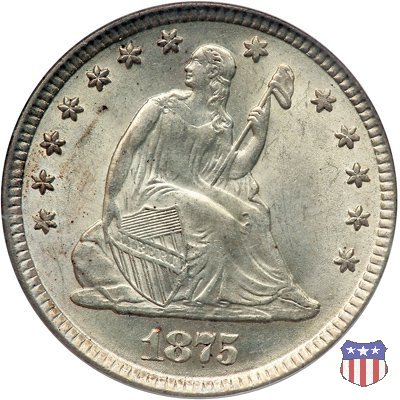 Liberty Seated - Variety 4 (1866-1891) 1875 (Philadelphia)