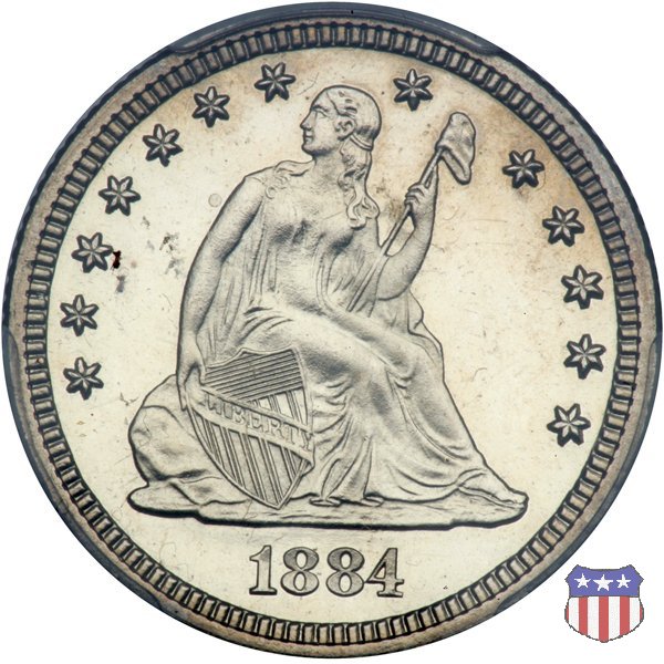 Liberty Seated - Variety 4 (1866-1891) 1884 (Philadelphia)