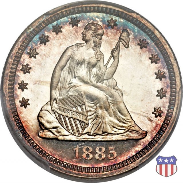 Liberty Seated - Variety 4 (1866-1891) 1885 (Philadelphia)