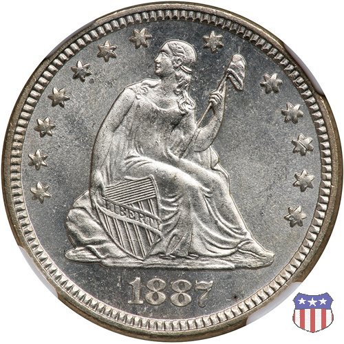 Liberty Seated - Variety 4 (1866-1891) 1887 (Philadelphia)