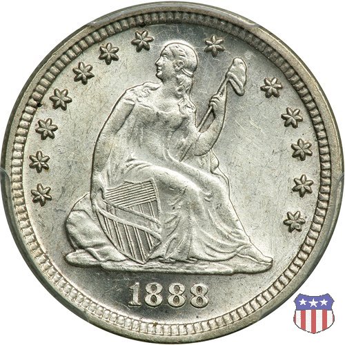 Liberty Seated - Variety 4 (1866-1891) 1888 (San Francisco)