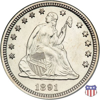 Liberty Seated - Variety 4 (1866-1891) 1891 (Philadelphia)