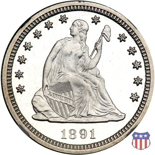 Liberty Seated - Variety 4 (1866-1891) 1891 (Philadelphia)