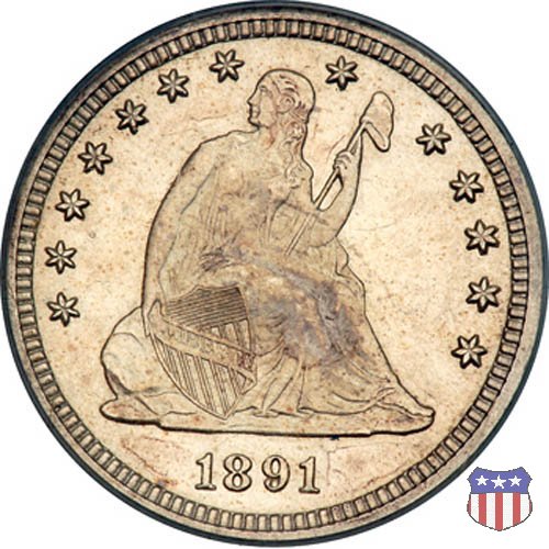 Liberty Seated - Variety 4 (1866-1891) 1891 (San Francisco)