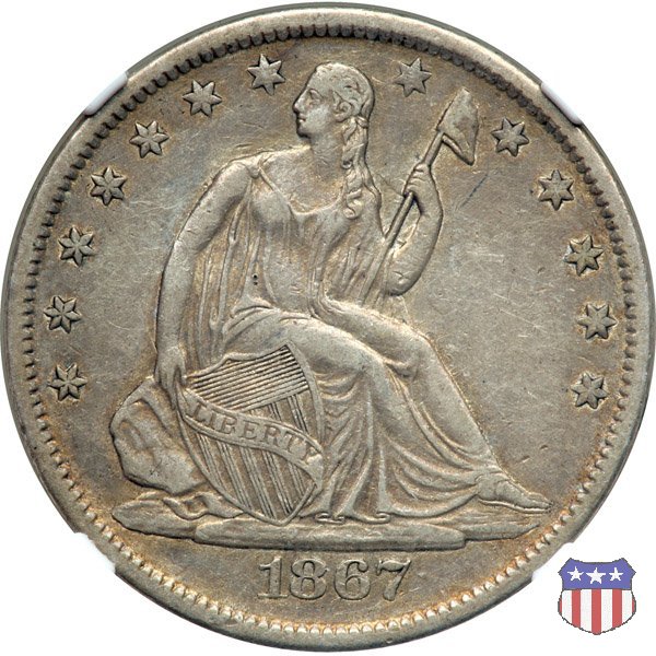 Liberty Seated - Variety 4 (1866-1891) 1867 (San Francisco)