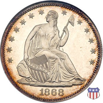 Liberty Seated - Variety 4 (1866-1891) 1868 (Philadelphia)