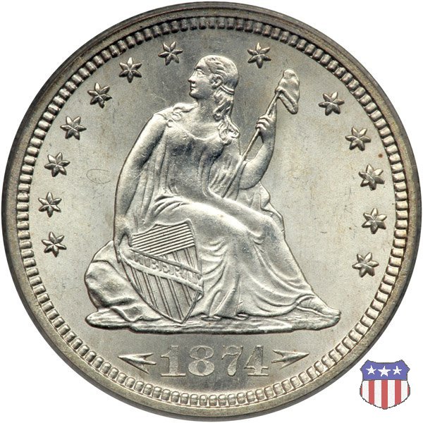 Liberty Seated - Variety 5 (1873-1874) 1874 (San Francisco)