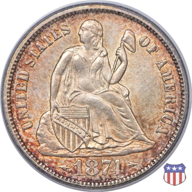 Liberty Seated - Variety 5 (1873-1874) 1874 (San Francisco)