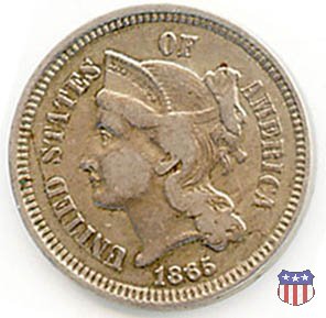 Nickel Three Cent (1865-1889) 1865 (Philadelphia)