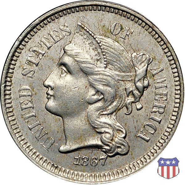 Nickel Three Cent (1865-1889) 1867 (Philadelphia)