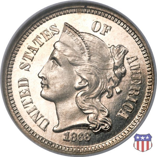 Nickel Three Cent (1865-1889) 1868 (Philadelphia)