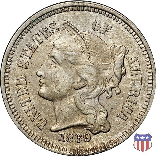 Nickel Three Cent (1865-1889) 1869 (Philadelphia)