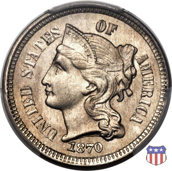 Nickel Three Cent (1865-1889) 1870 (Philadelphia)