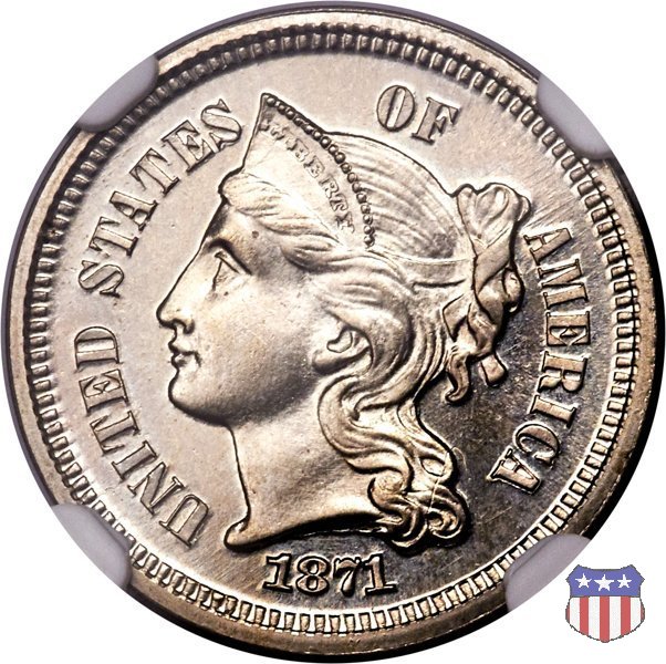 Nickel Three Cent (1865-1889) 1871 (Philadelphia)