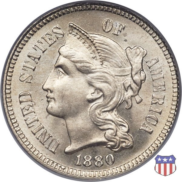 Nickel Three Cent (1865-1889) 1880 (Philadelphia)