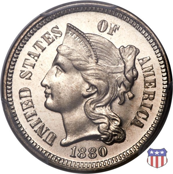 Nickel Three Cent (1865-1889) 1880 (Philadelphia)