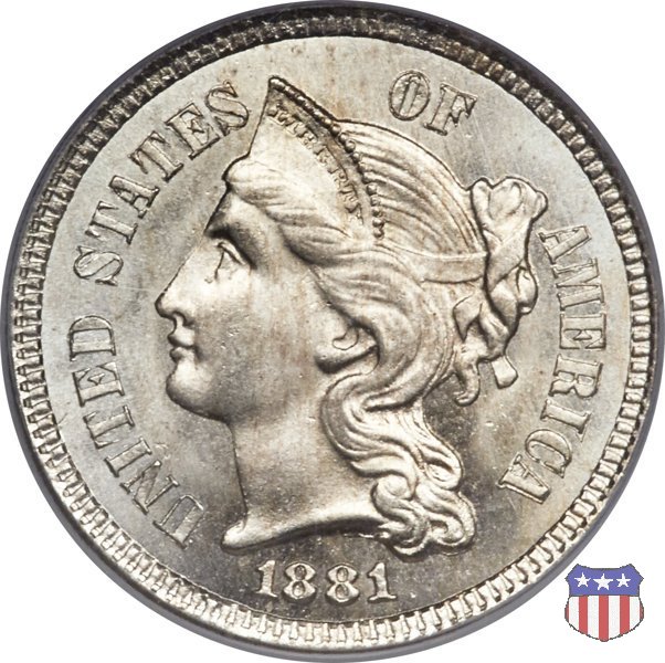 Nickel Three Cent (1865-1889) 1881 (Philadelphia)