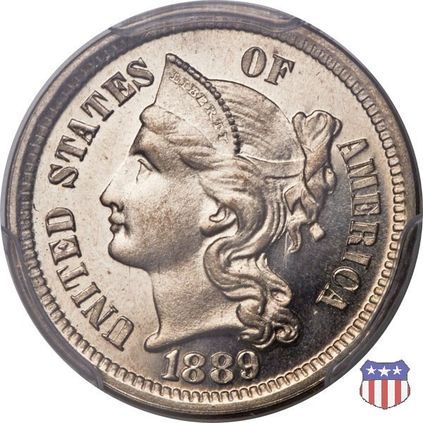 Nickel Three Cent (1865-1889) 1889 (Philadelphia)